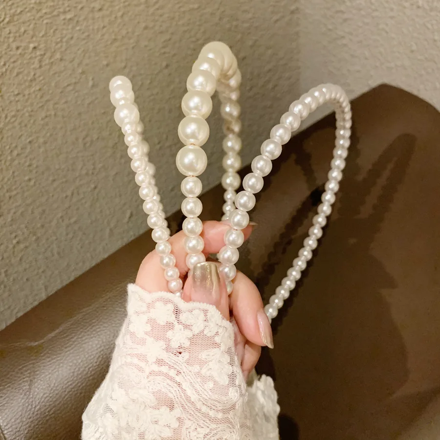 

1PC Fashion Pearl Bezel Lady Headwear Pressure Hair Band Bohemia Hair Hoop For Woman Girl Temperament Headband Hair Accessories