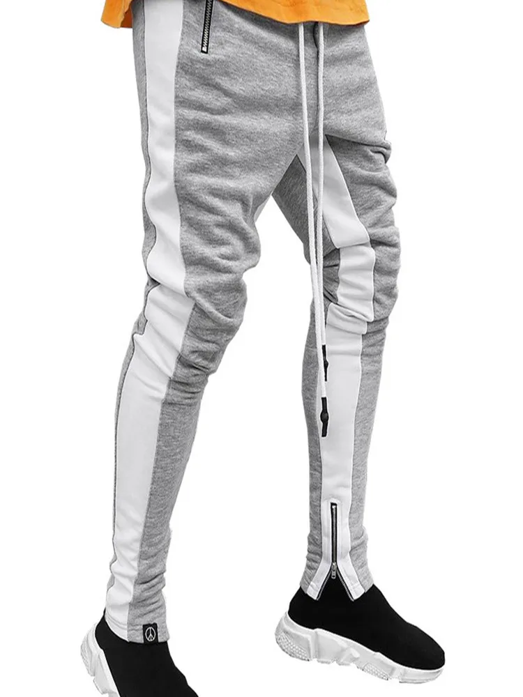 

Спортивные штаны для бодибилдинга, спортивные штаны, штаны для фитнеса, Осенние штаны для бега, мужские полосатые спортивные брюки-карандаш...