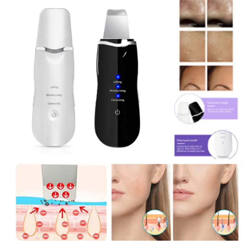 Ультразвуковая ионная Глубокая очистка кожи лопата для пилинга очищение пор