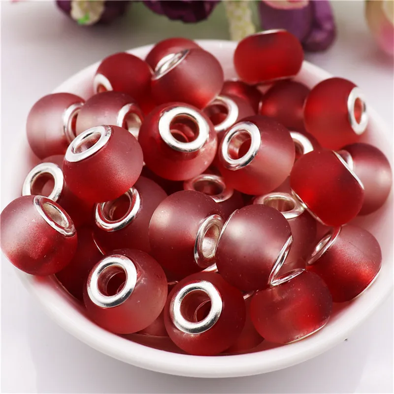 10 шт 16 мм Матовые Круглые с большим отверстием бусины хрустальные из прозрачного