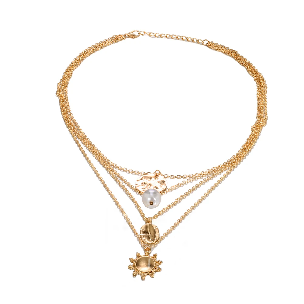 4 шт./компл. винтажное ожерелье в виде ракушки от солнца для женщин модное золотое