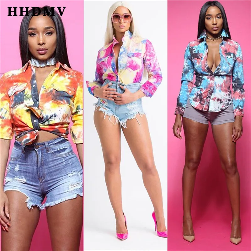 HHDMV Новая мода 2019 горячая Распродажа женская уличная рубашка в стиле хип-хоп с