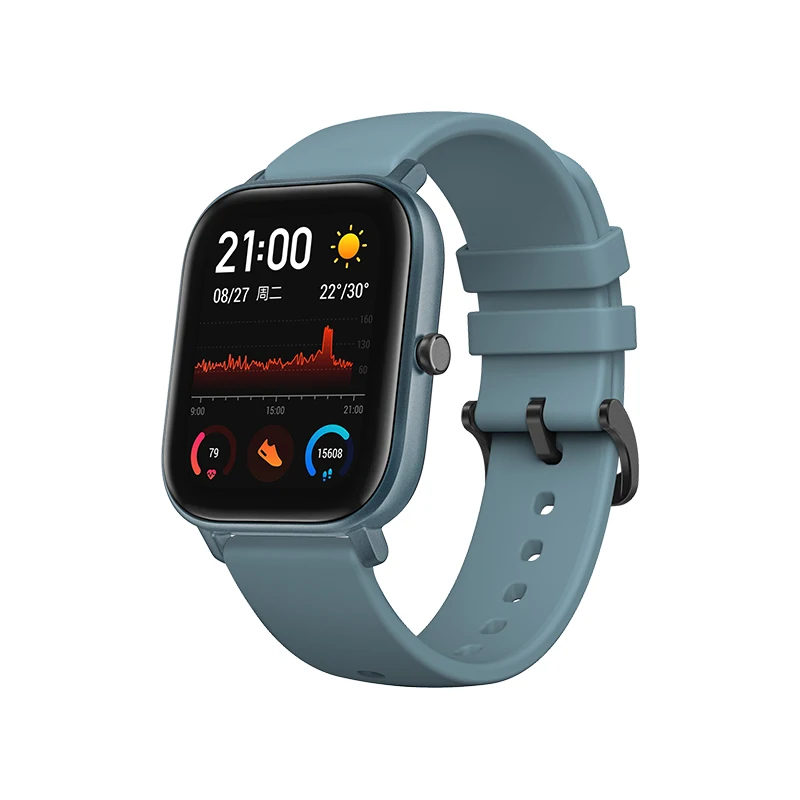 Blue Глобальная версия Amazfit GTS Смарт-часы gps AMOLED для бега спортивный Пульс 5ATM водонепроницаемый браслет Смарт-часы Android Amazfit - Цвет: Blue