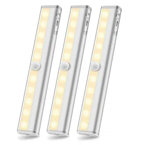 Светодиодный светильник с датчиком движения, настенный светильник для шкафа, жесткая полоса света под шкафом, для кухонного шкафа, аварийный ночник