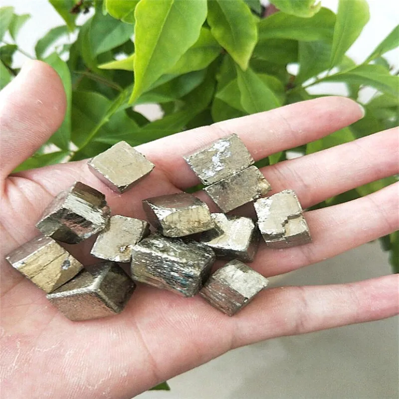 

Raw yellow iron ore - goldenite, protective stone, pyrite crystal clusters