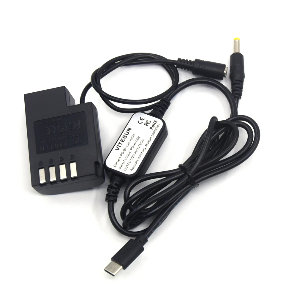 USB TYPE-C Power Bank PD кабель + DMW-BLF19 полностью декодированный DC муфта DMW-DCC12 для Lumix DMC-GH5 GH5s