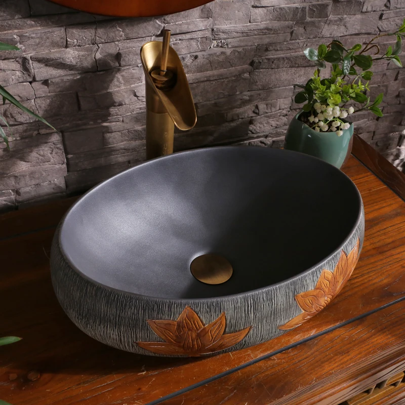 Золотой мозаичный дизайн искусственная раковина керамическая раковины