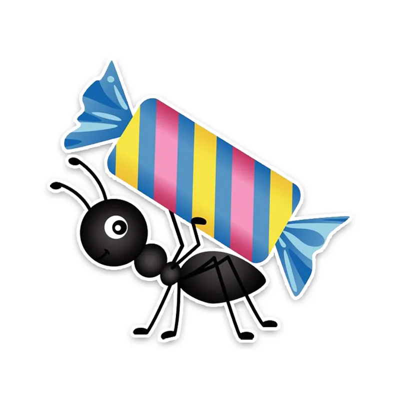 

Interesting Ants Candy Decor Bumper Trunk Laptop Rear Windshield Car Stickers Waterproof Exterior Personalized PVC13x12cm