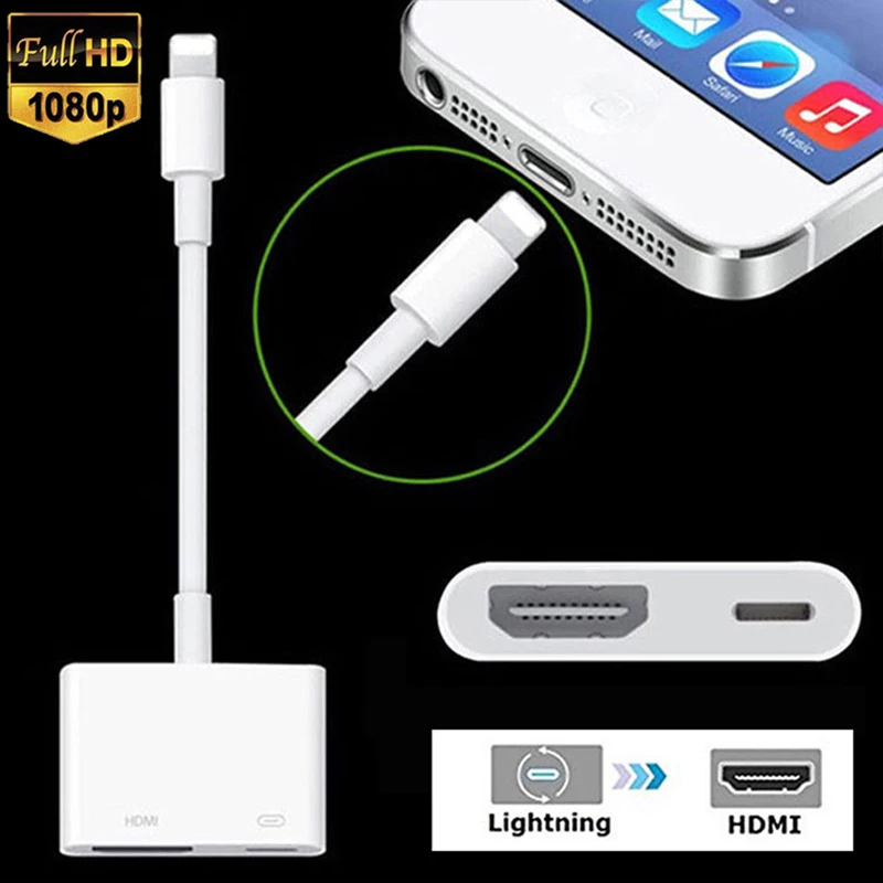 3 в 1 8Pin к HDMI конвертер для освещения AV адаптер кабель iPhone iPad Аудио Видео Белый |