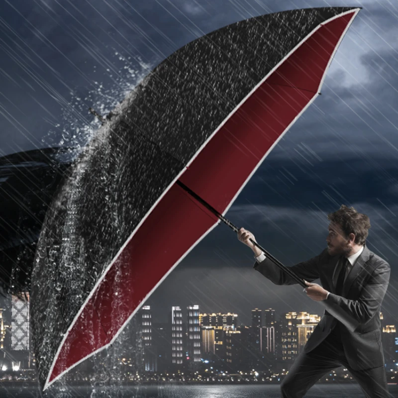 Online Ombrello Di Moda Di Lusso Business Manico Lungo Ombrello Grande Di Alta Qualità Outdoor Antivento Anti UV Paraguas Rain Gear BC50YS