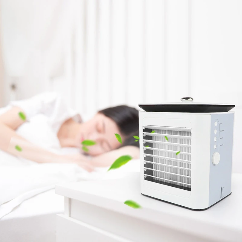 

Personal Air Cooler - Evaporative Air Coolers with Icebox, Portable Table Fan with 4 Fan Speeds, Mini Air Conditioner