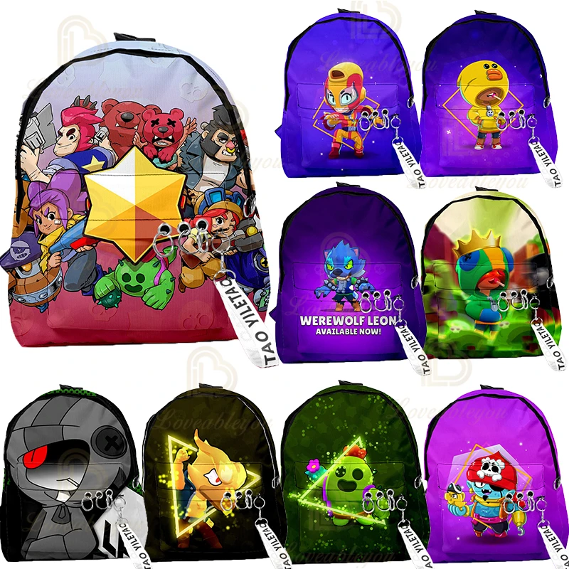 

Teens Star Games Hero Figure Model Cartoon Figure Spike Shelly Leon Backpack School Bag Soft Harmless Kids Birthday Gift