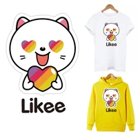cute cat patch iron sticker on clothes diy a level washable thermal heat transfers applique fashion likee app patches decoration
