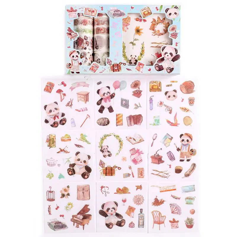 

Cute Cartoon Animal Washi Tape Japanese Paper Stickers Set Adhesive Masking Label Scrapbooking Stationery