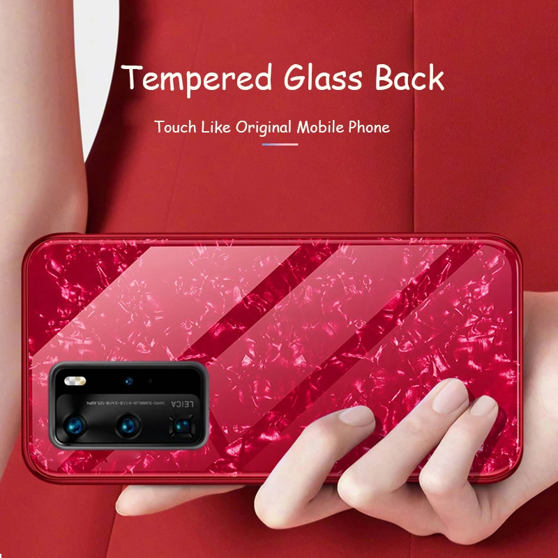 Роскошные Чехлы из закаленного стекла с мраморным рисунком трещин для Huawei P40 Pro Mate