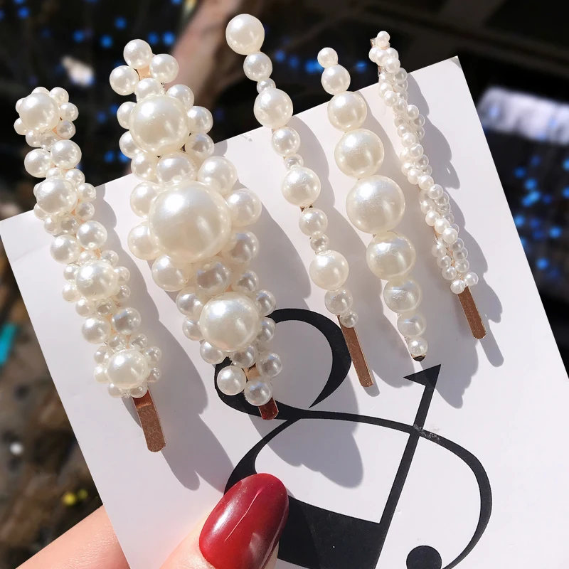 Набор женских аксессуаров для волос с имитацией шпильки жемчугом 3/5 наборов |