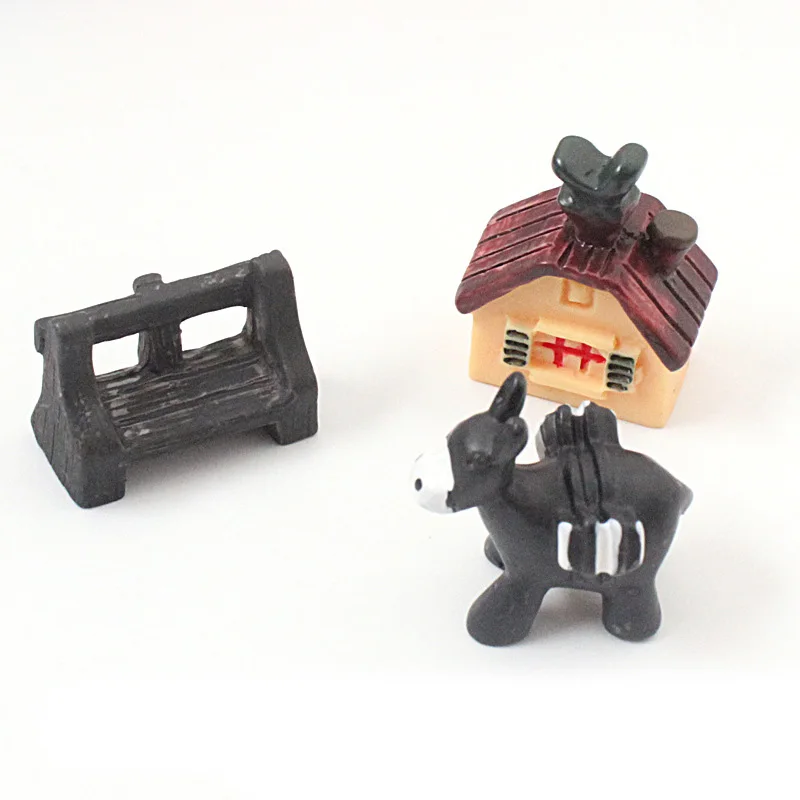 3 шт. мини домик для свинки собаки из смолы сказочные садовые украшения декор