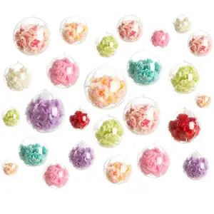 20 шт.10 пар рождественских украшений, шарики, прозрачные открытые пластиковые прозрачные шарики, украшения для подарочной коробки