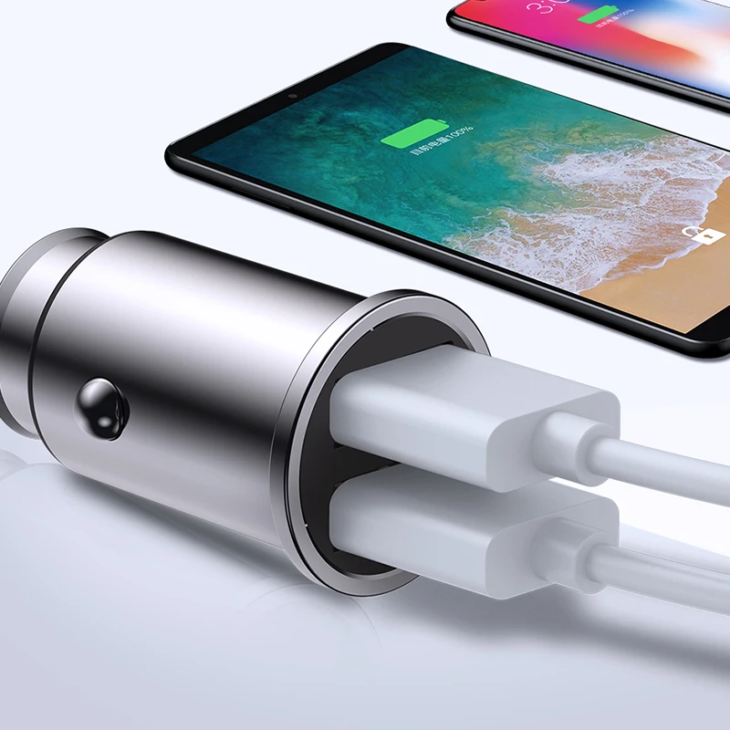 Автомобильное зарядное устройство SmartDevil USB, быстрая зарядка 4.8A, зарядное устройство для мобильного телефона, 2 USB порта, быстрое зарядное устройство для iPhone, samsung, планшета, автомобильное зарядное устройство