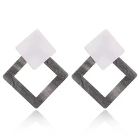 retro earrings beta geometric diamond earrings acrylic acetate fashion simple studs