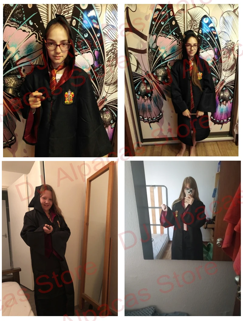 Косплей Костюм Гриффиндора ожерелье Поттер Haloween костюмы Гермионы школьная форма Ravenclaw Hufflepuff Слизерин халат шарф