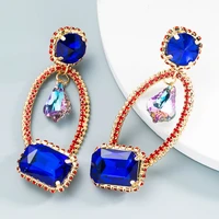 new french vintage palace style sapphire crystal earrings elegant temperament crystal exquisite earring ladies jewelry wholesale