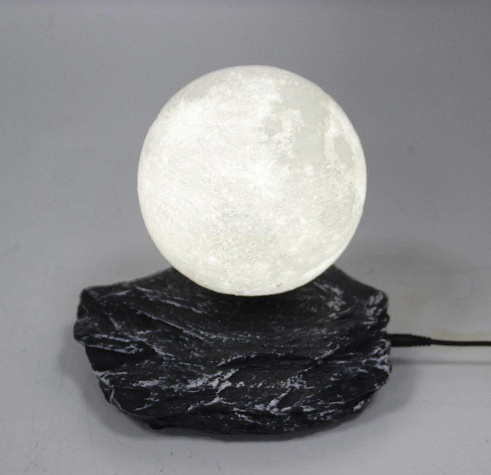 New strange gift study room bedroom Magnetic Levitation 6 inch moon Globe Stone imitation base Floating Night Light | Дом и сад
