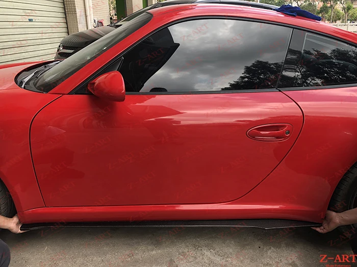 2005-2011 Z-ART для Porsche 911 углеродное волокно боковые юбки для Porsche 997 углеродное волокно Боковые губы для Porsche 997,1 боковой спойлер