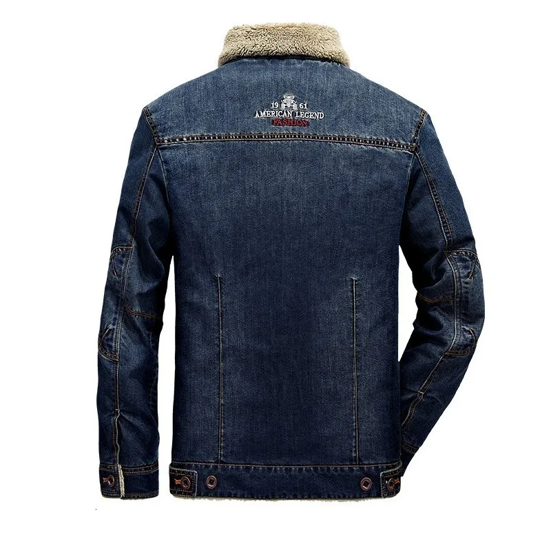 Мужская зимняя джинсовая куртка с флисовой подкладкой размера плюс Повседневная