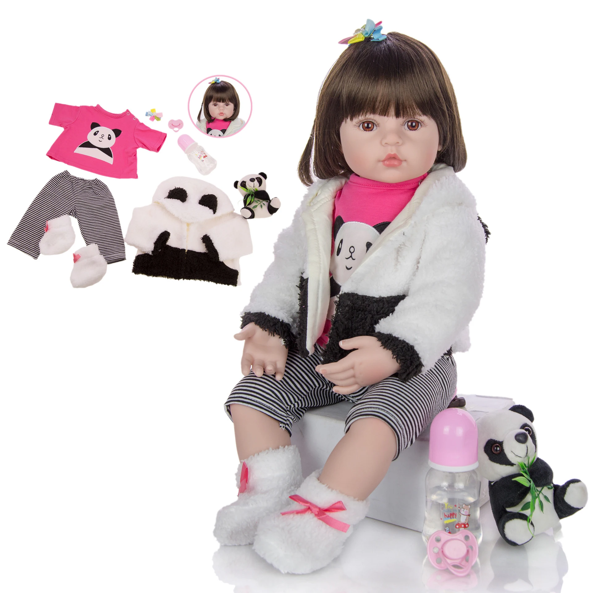 Кукла реборн KEIUMI 60 см мягкая силиконовая Реалистичная принцесса наряд игрушка