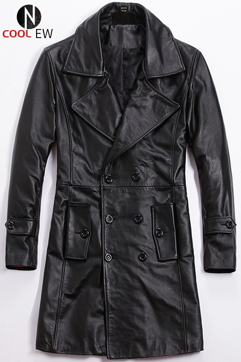 

Free shipping.winter plus size,Russian size 58.Brand casual men warm cowhide Jacket,men's genuine Leather long coat.quality