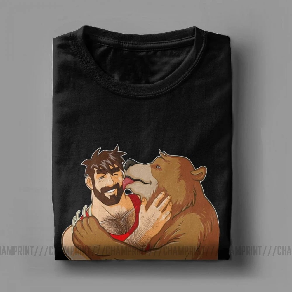Мужская футболка с коротким рукавом Bear Kiss 100% хлопок вырезом лодочкой без