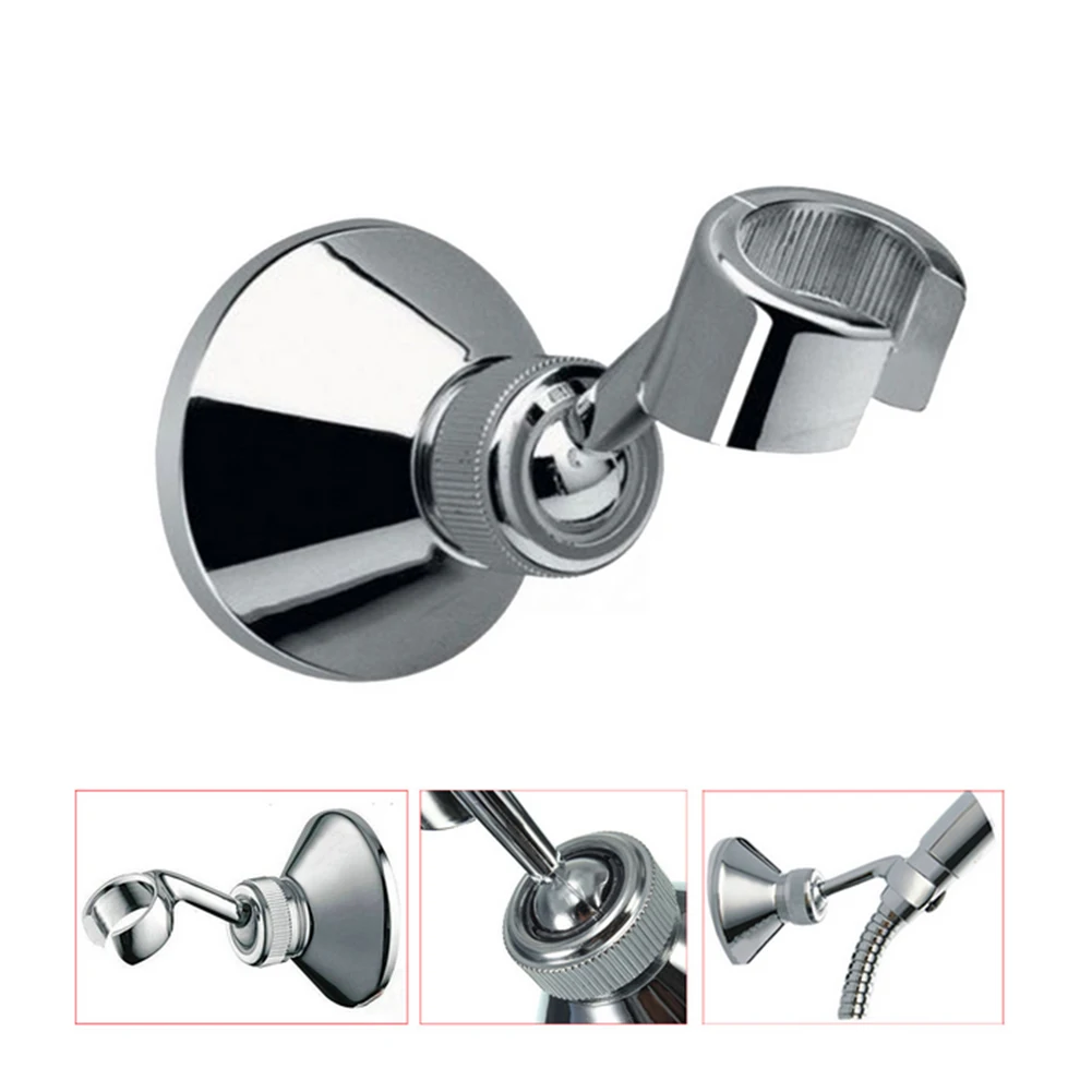 

Durable Bathroom Fixed Universal Waterproof Hardware Wall Mounted Rotatable Silver Practical Shower Head Bracket