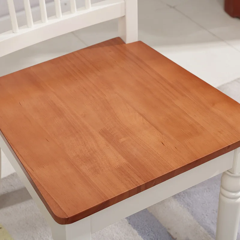 Обеденный стул из массива дерева средиземноморский белый со спинкой обеденный