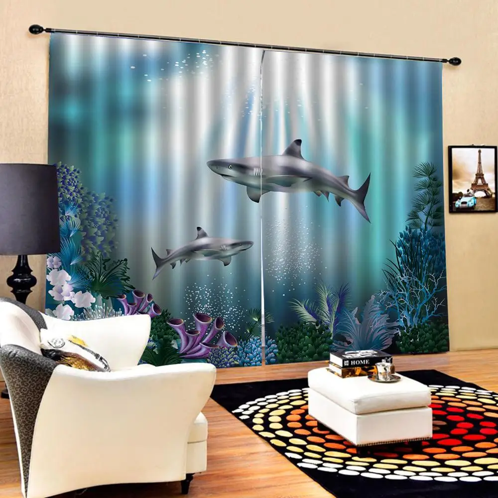 Занавески для гостиной спальни Декор 2 панели занавески на окна морские шторы