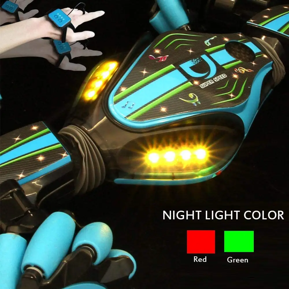 

2 In 1 Stunt Car Gesture Sensing Stunt Remote Control Car 360 Twisting Off-Road Vehicle with Drift Light Music Toy Gift for Kids