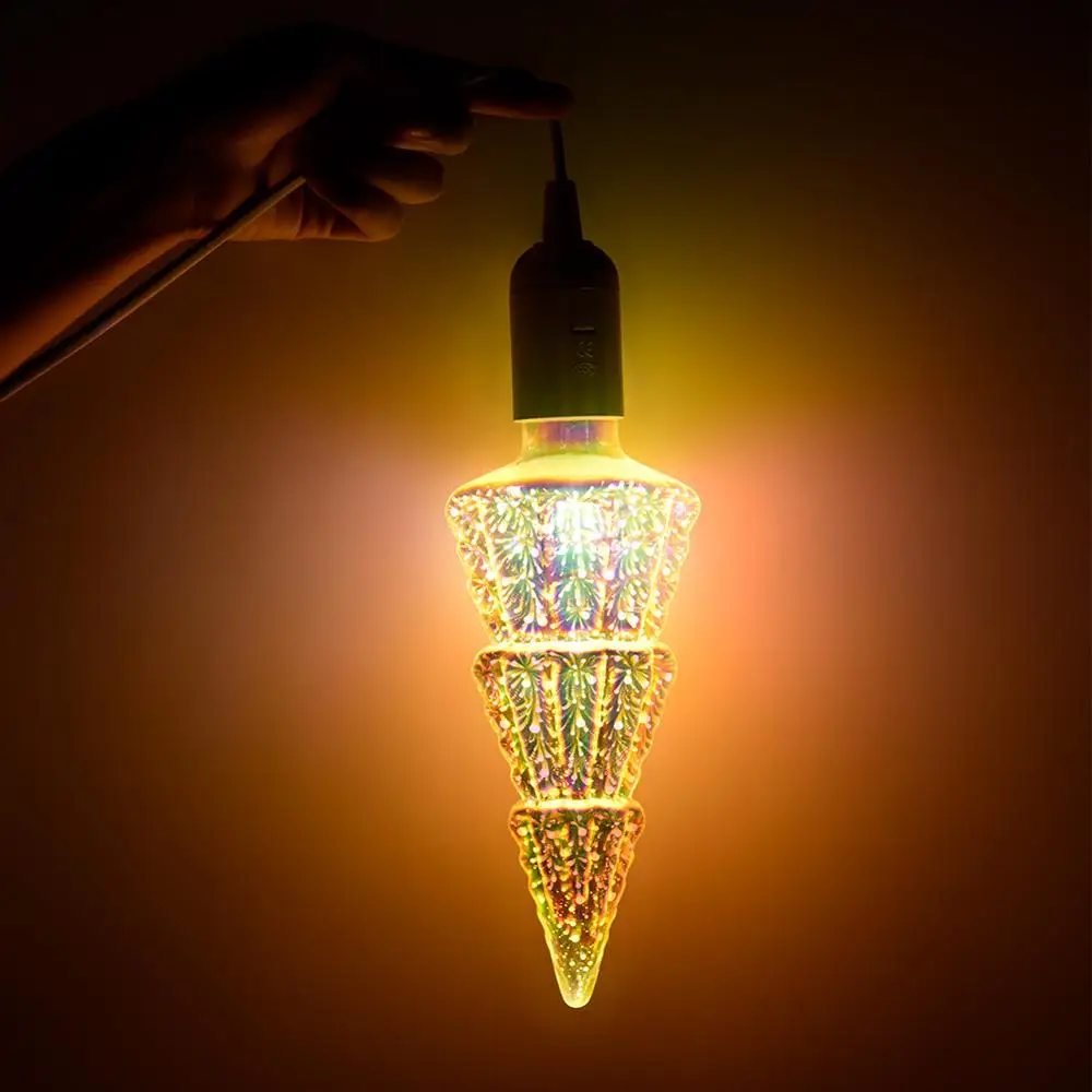 

3D украшения светодиодный лампы E27 6 Вт 85-265V Винтаж Edison светильник лампы звезда фейерверк праздничные ночной Светильник Новинка Рождественск...