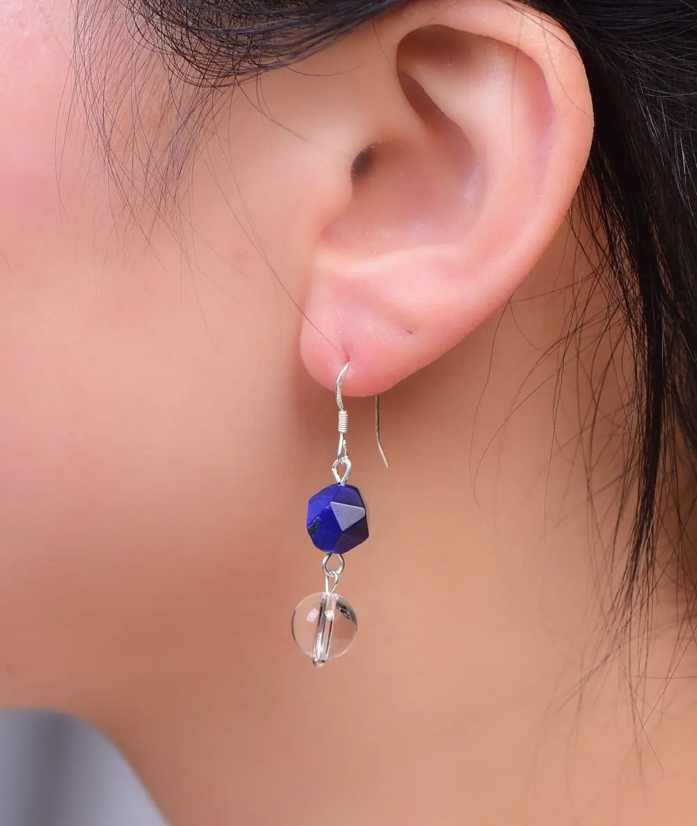 Чистый натуральный голубой Тигр бриллиантовое лицо и белые Кристальные Серьги