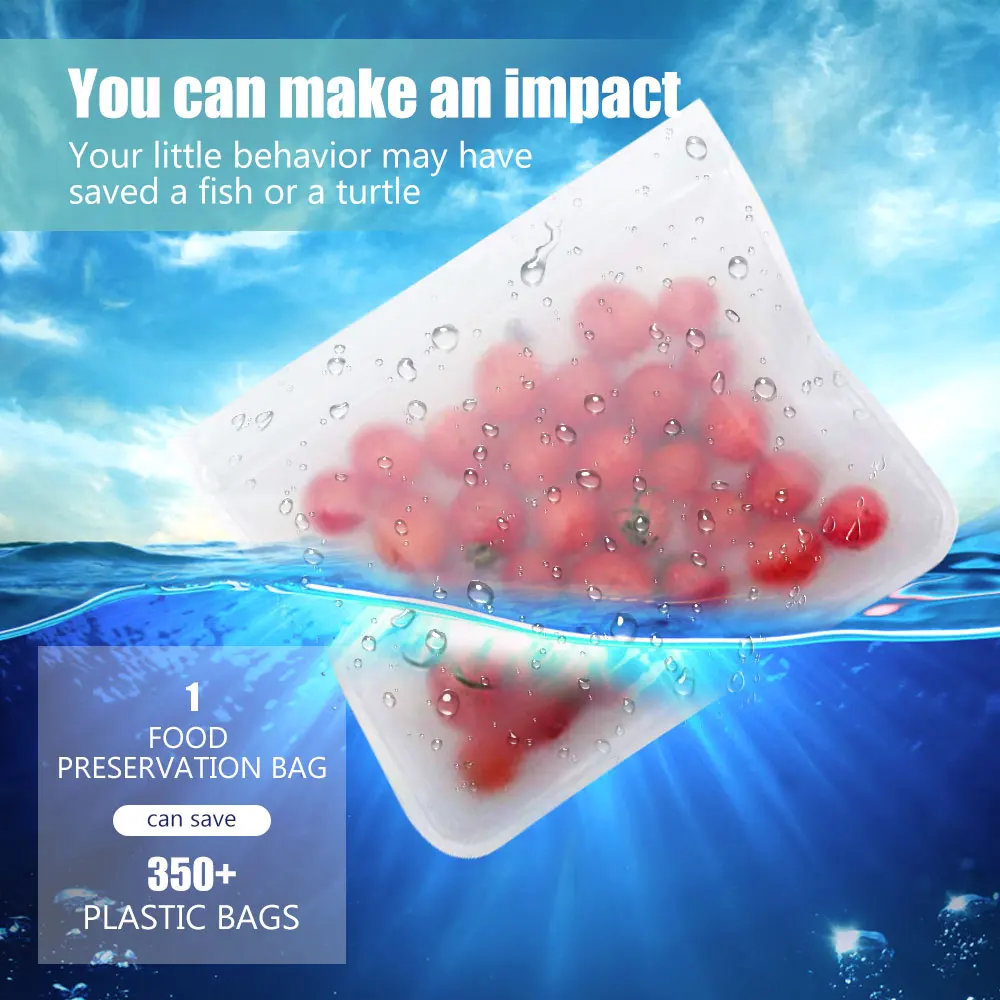 Многоразовые перерабатываемые кухонные пакеты для хранения пищевых продуктов