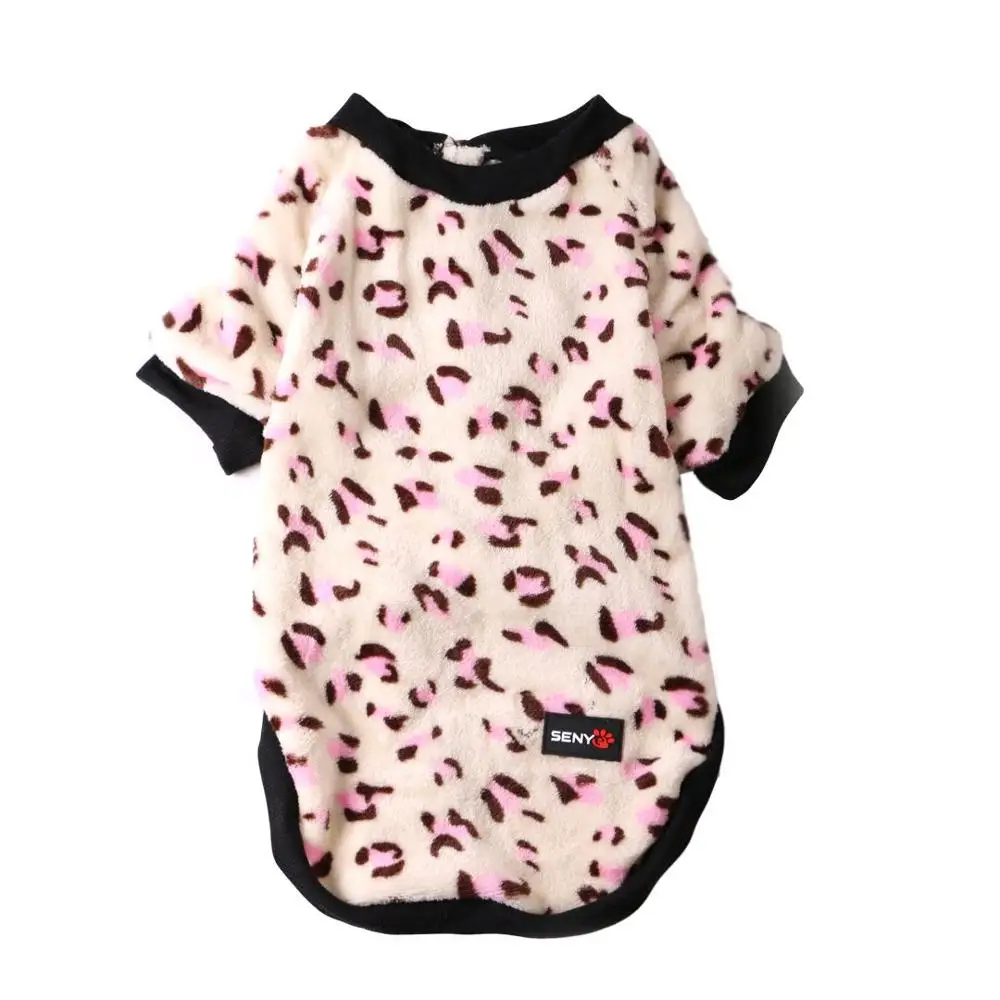 Новый модный осенний комплект с собакой теплая одежда леопардовым принтом