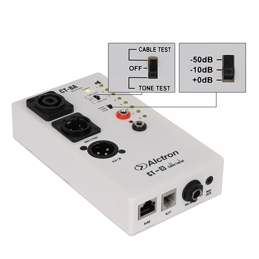 

CT-8 Portable Convenient Multi-function Audio Cable Tester Test for Diversity Cable