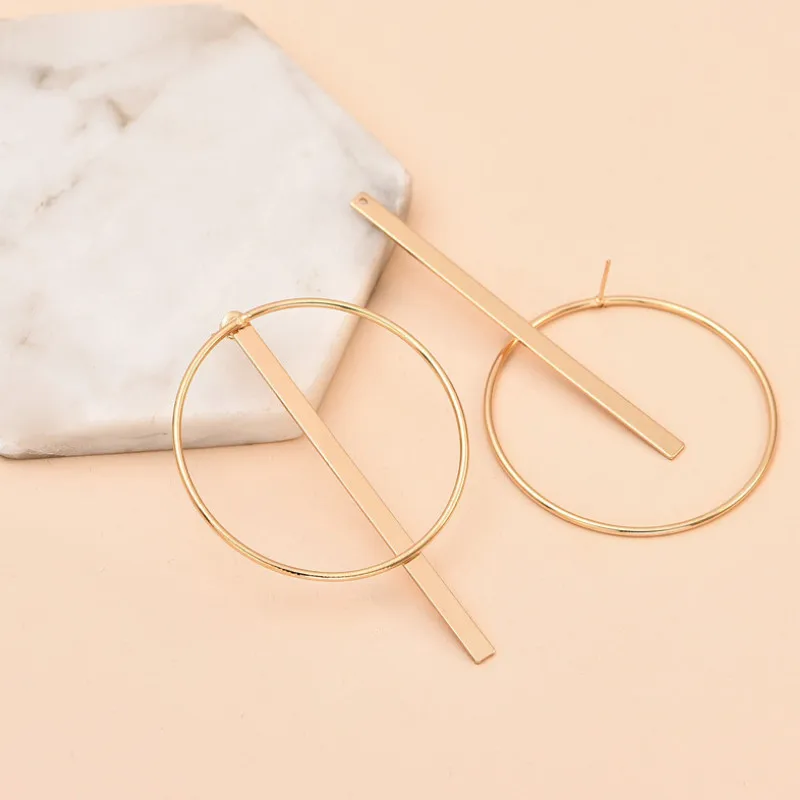 

Simple Round Geometric Dangle Earrings Personality Temperament Ear Jewelry for Women