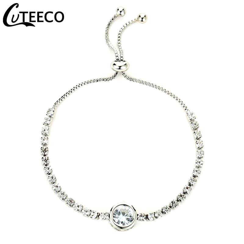 AJ3239-2 CUTEECO европейские модные женские Подвески браслет кубического циркония бренд браслет Бесконечность Браслеты для женщин ювелирные изделия подарок - Окраска металла: AJ3239-2