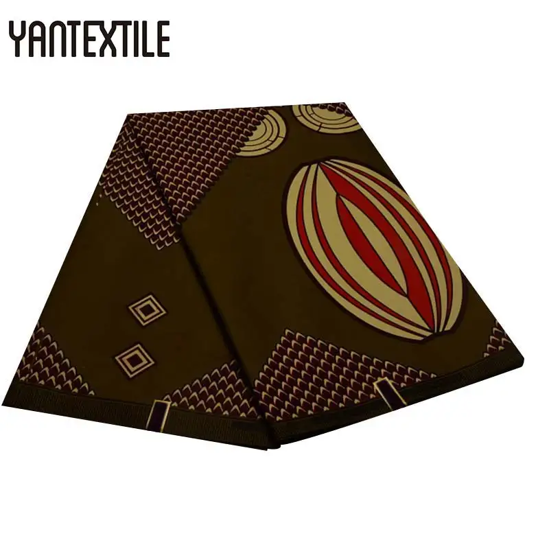 YANTEXTILE 6 ярдов Новая африканская печатная восковая ткань Tissu Africain настоящая восковая африканская ткань Анкара полиэстер нигерийская восковая ткань - Цвет: 19080020