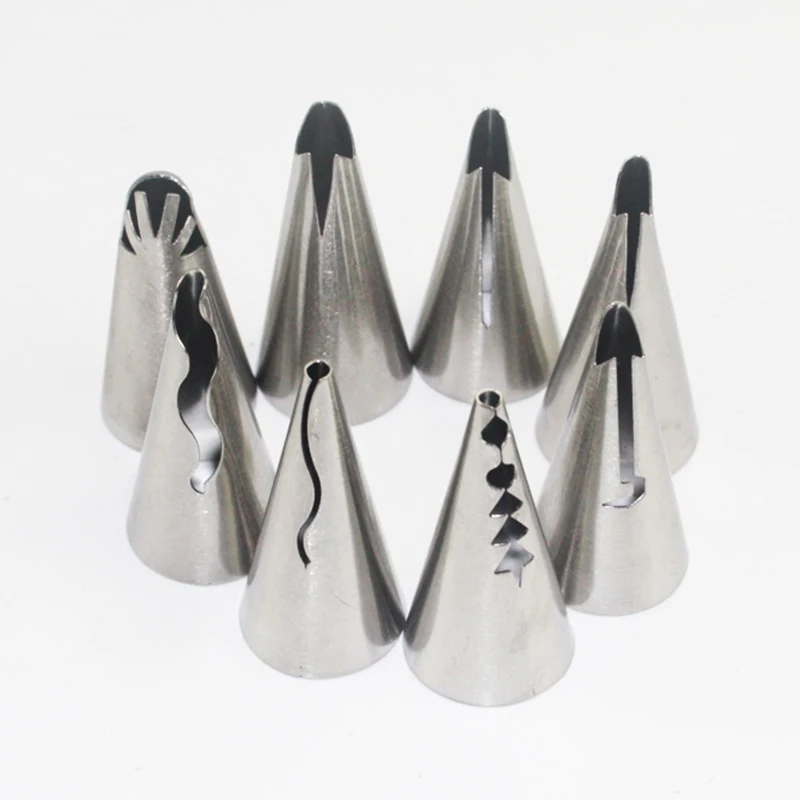 8 шт./компл. насадки из нержавеющей стали для украшения тортов|Наборы