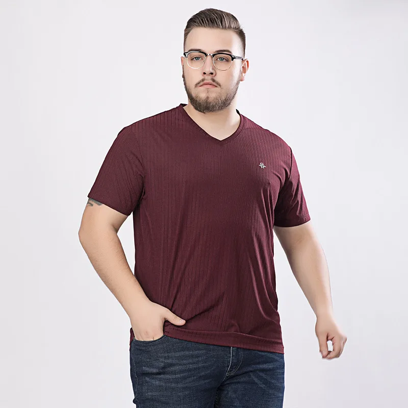 

Oversize T Shirts for Men V-neck Short Sleeve Plus Size Fashion Men T-shirt 6XL 7XL Loose Summer Tops Male Clothing DS501005
