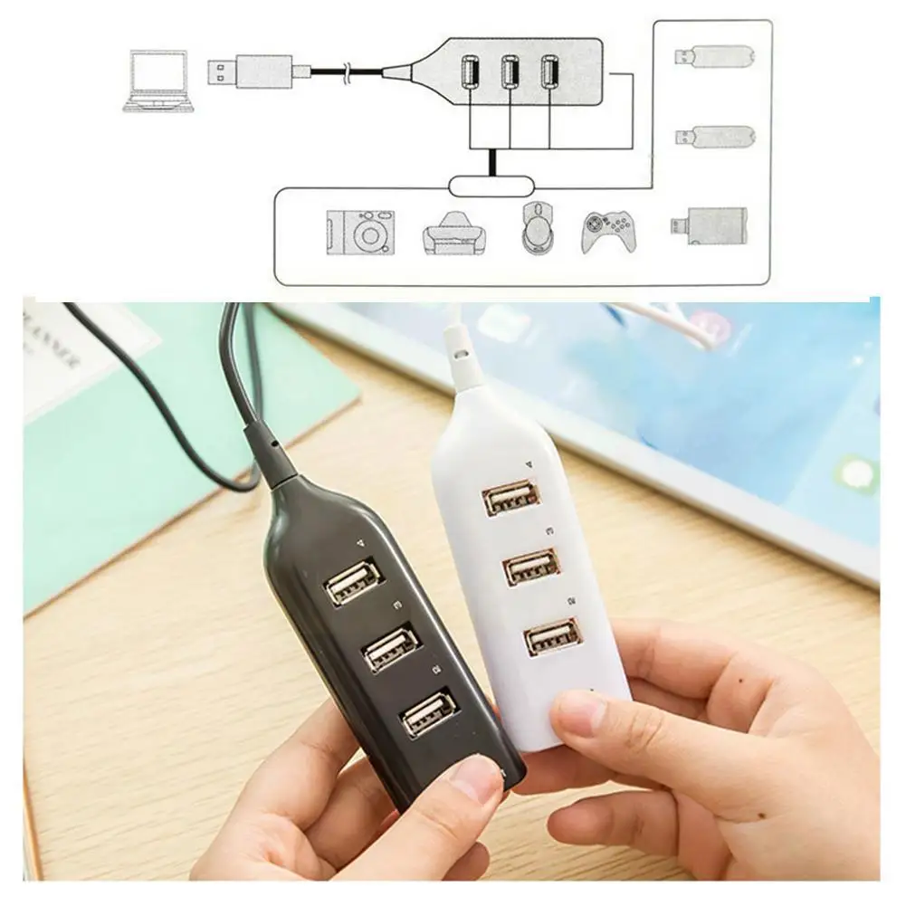 

USB 2.0 Splitter Extension Socket Universal USB Hub 4 Port With Cable High Speed Mini Hub Socket Pattern Adapter For Laptop J7W3