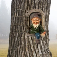 naughty garden dwarf statue elf going out tree hugger miniatures garden home decoration figurines outdoor sale 2022