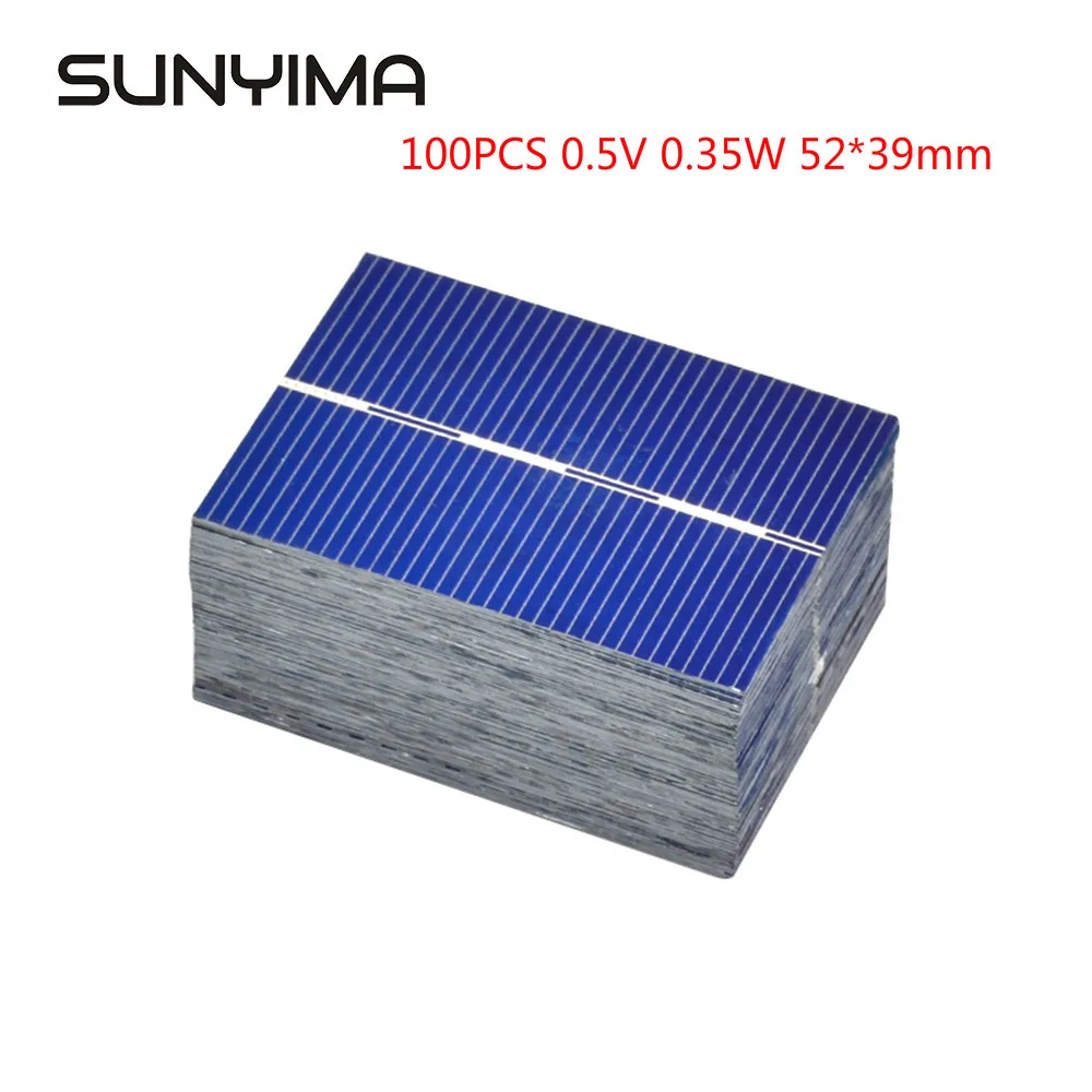 100 шт. солнечные мини панели SUNYIMA 0 5 В 35 Вт 52*39 мм|Солнечные элементы| |