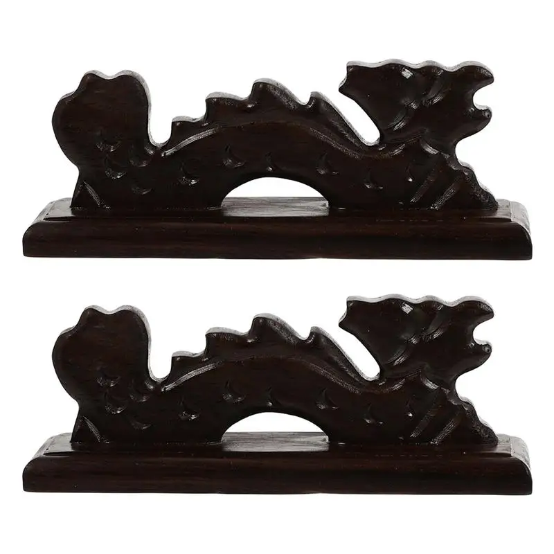 

2Pcs Wooden Brush Pen Storage Racks Vintage Chinese Calligraphy Pen Holders